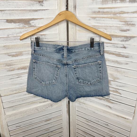 L'AGENCE Women's Ryland High Rise Cut Off Denim Shorts Medium Wash Distressed 25 - Picture 5 of 11